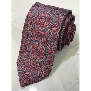 Vintage Ferrell Reed Nordstrom Silk Preppy Medallion Luxury Tie 58.5 x 3 Italy